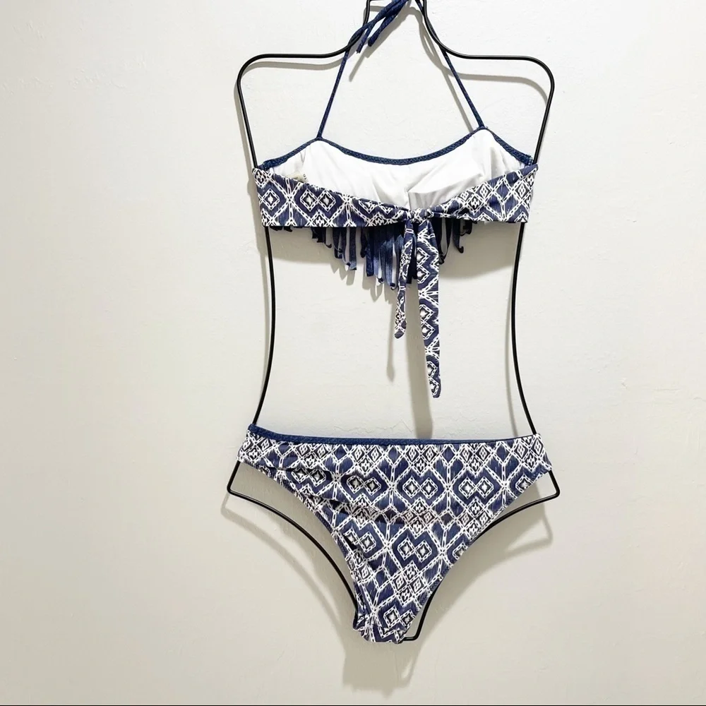 TO THE 9’S Big Girls Swim Bikini Blue Reversible